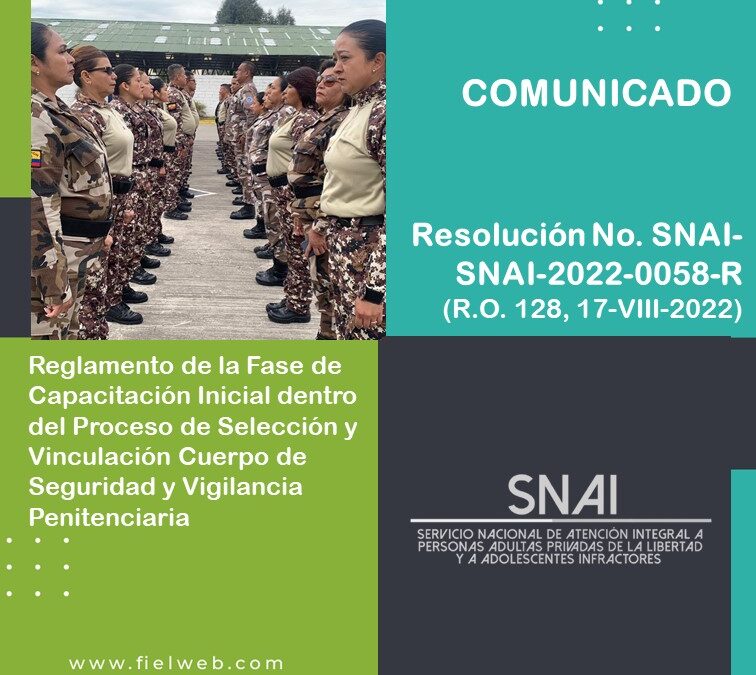 Resolución No. SNAI-SNAI-2022-0058-R – Boletín Jurídico